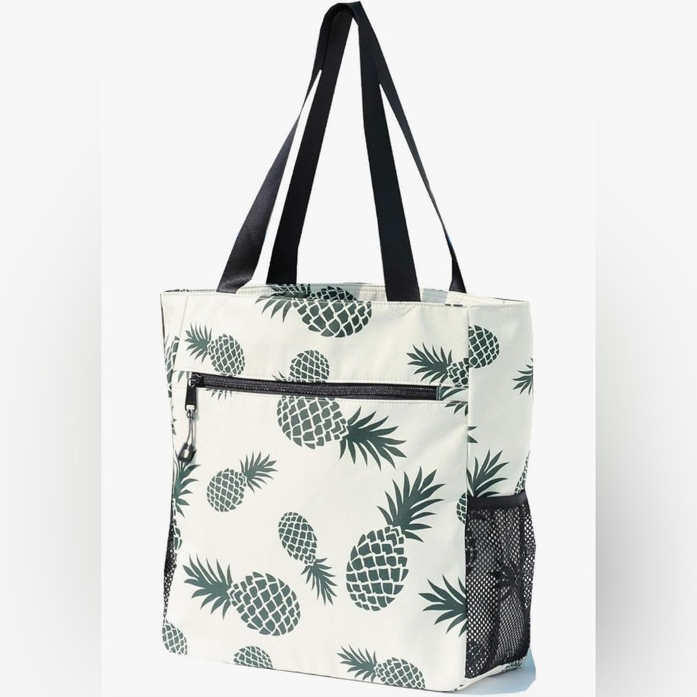 ESVAN pineapple Water Resistant Large Tote Shoulder Bag for Gym Beach Travel